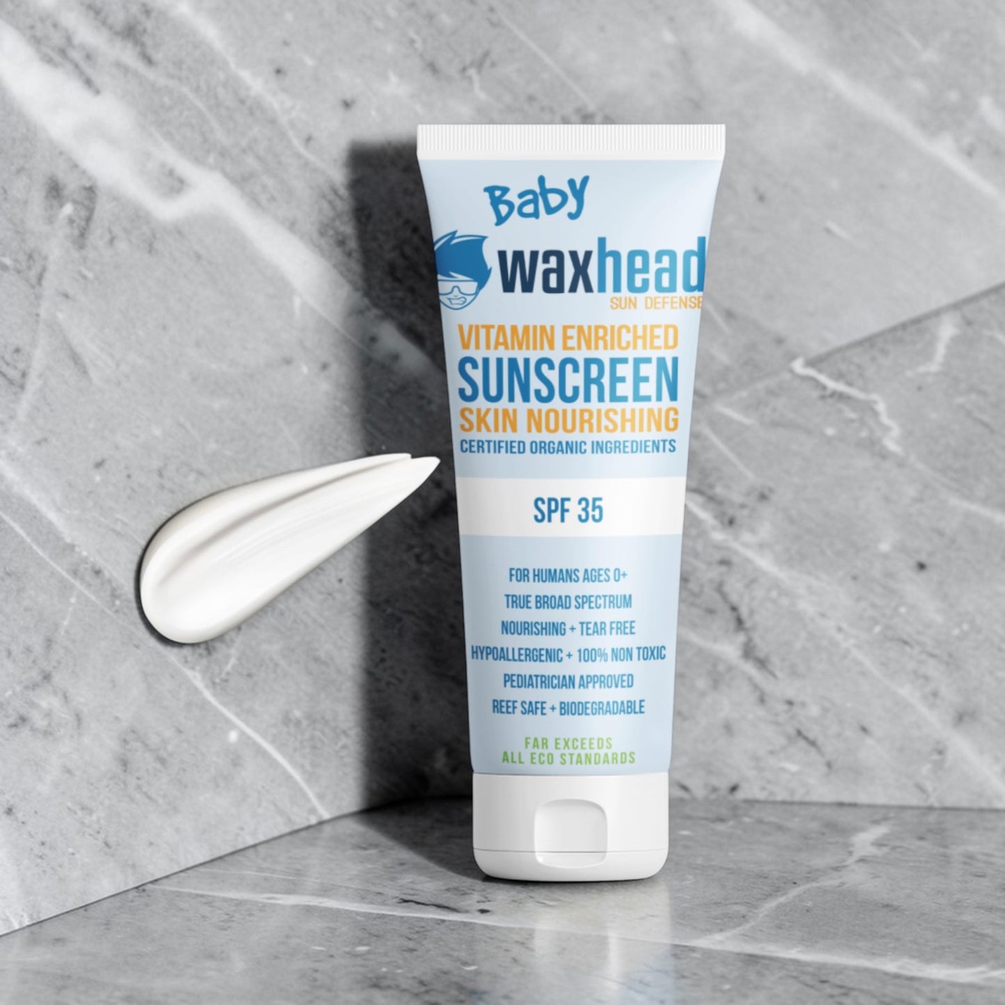 Waxhead Baby Sunscreen – Mineral sunblock for infants (0–12 months), toddlers, and kids.