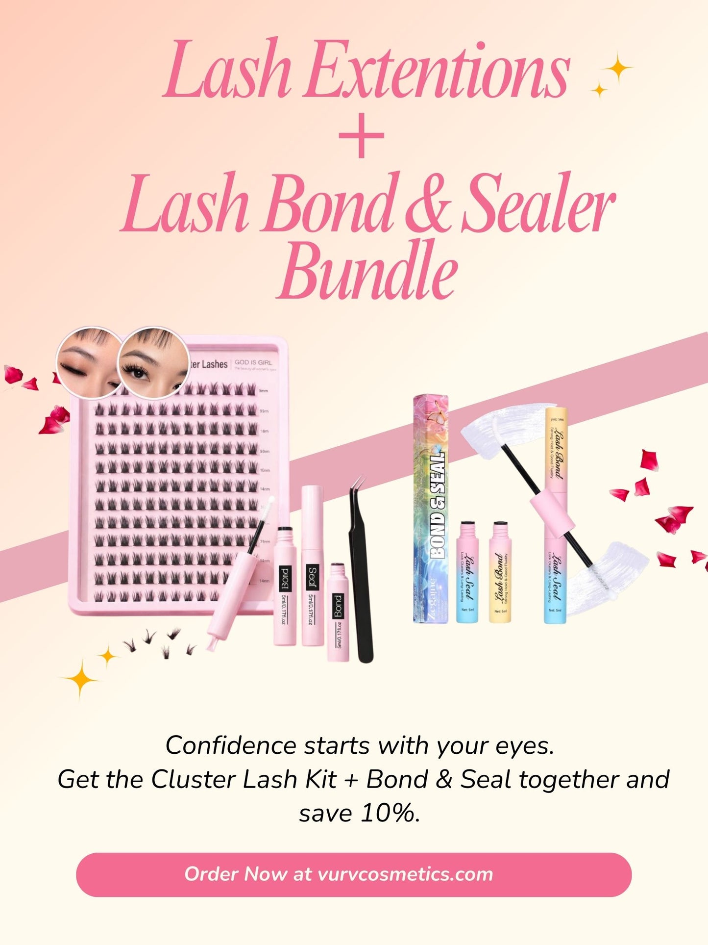 Bundle & Save: Buy a Cluster Kit and Lash Bond & Seal for 10% off