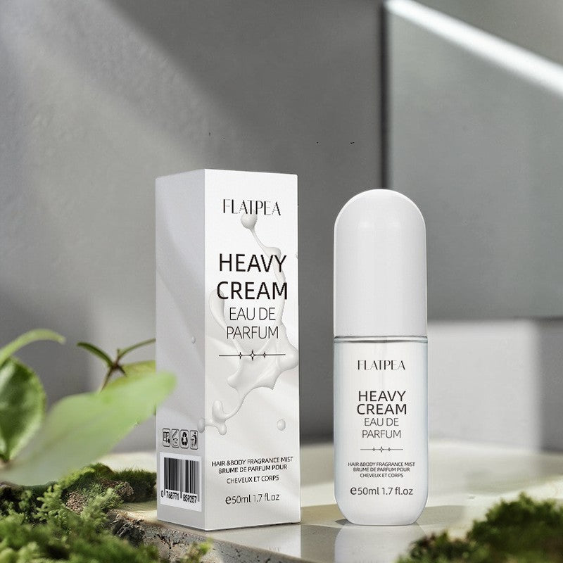 fragrance spray featuring Flaipea Heavy Cream Eau de Parfum in elegant packaging, 50ml bottle on a stylish background.
