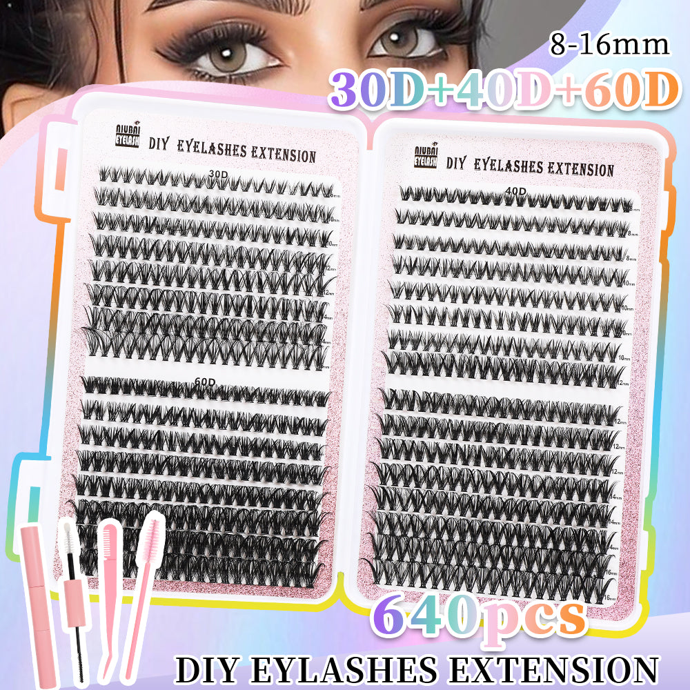 Segmented Eyelash Cluster set 32 Rows Of Eyelashes Book Cluster 640