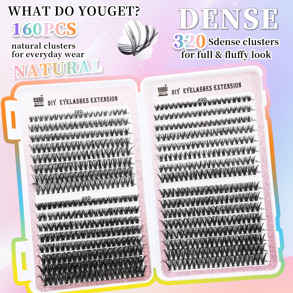 Segmented Eyelash Cluster set 32 Rows Of Eyelashes Book Cluster 640