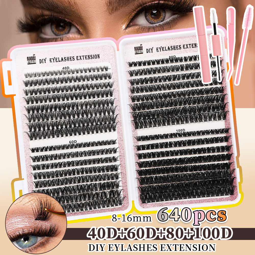 Segmented Eyelash Cluster set 32 Rows Of Eyelashes Book Cluster 640