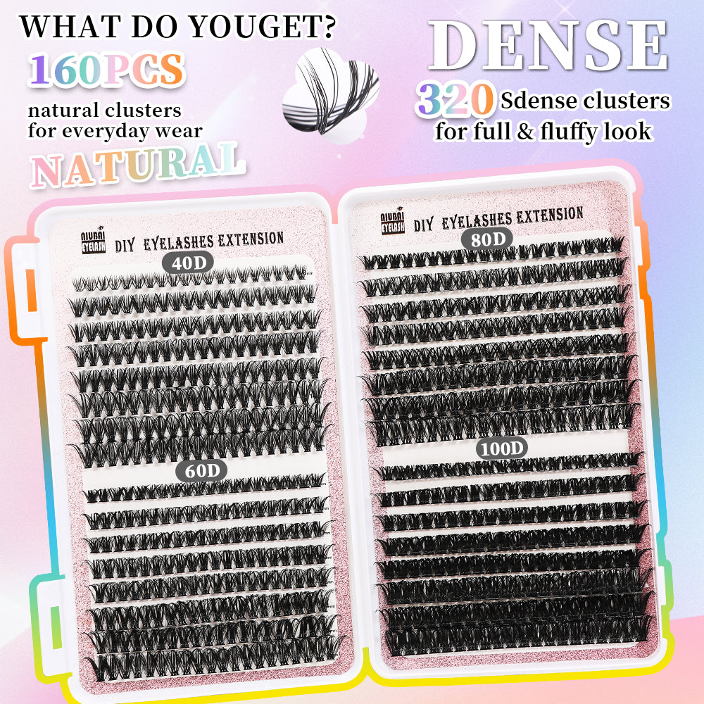 segmented eyelash cluster set
