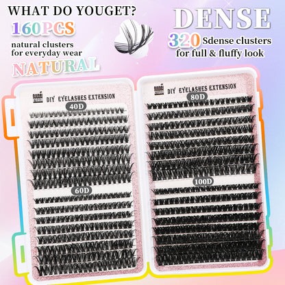 segmented eyelash cluster set