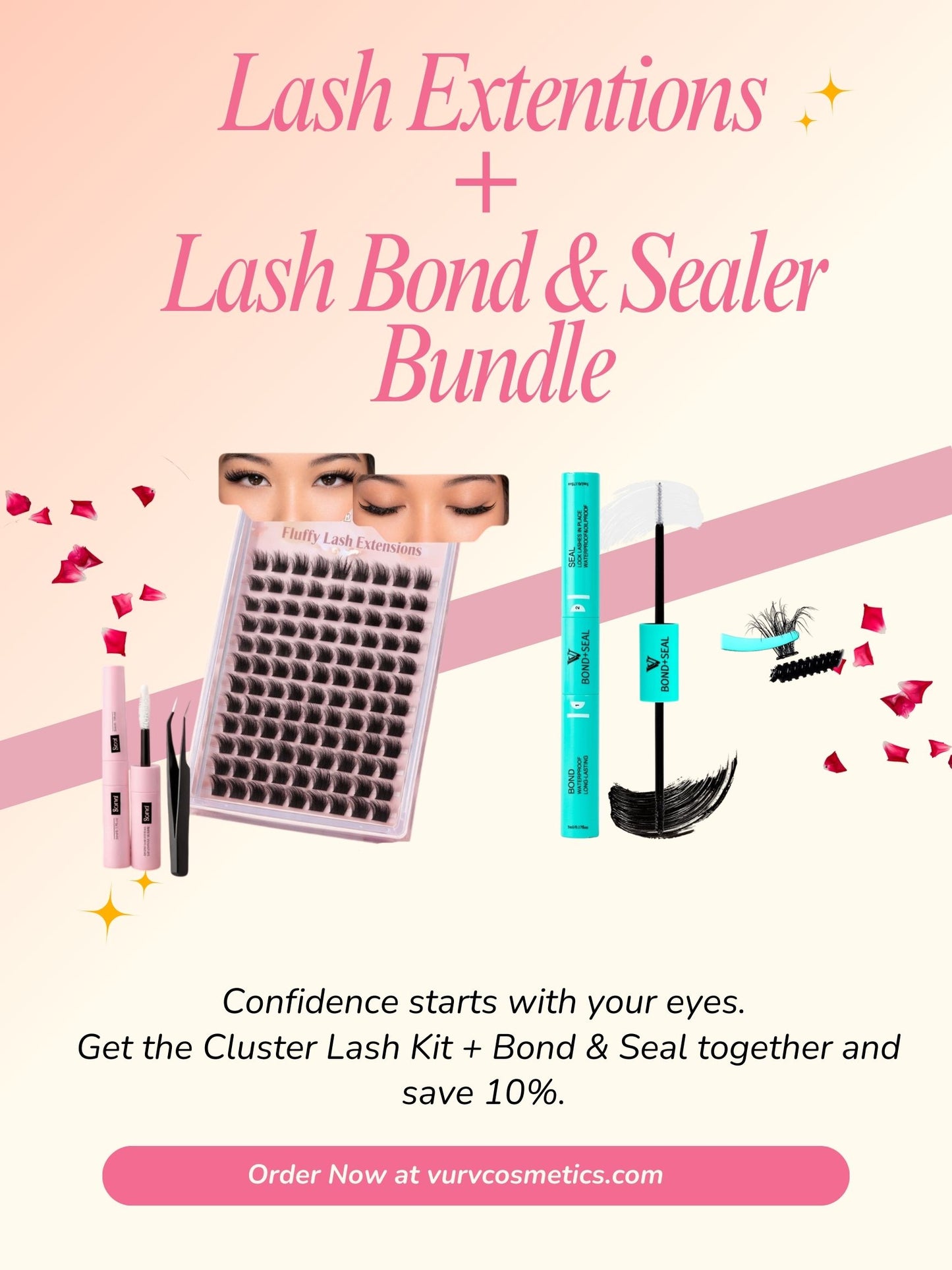 Bundle & Save: Buy a Cluster Kit and Lash Bond & Seal for 10% off