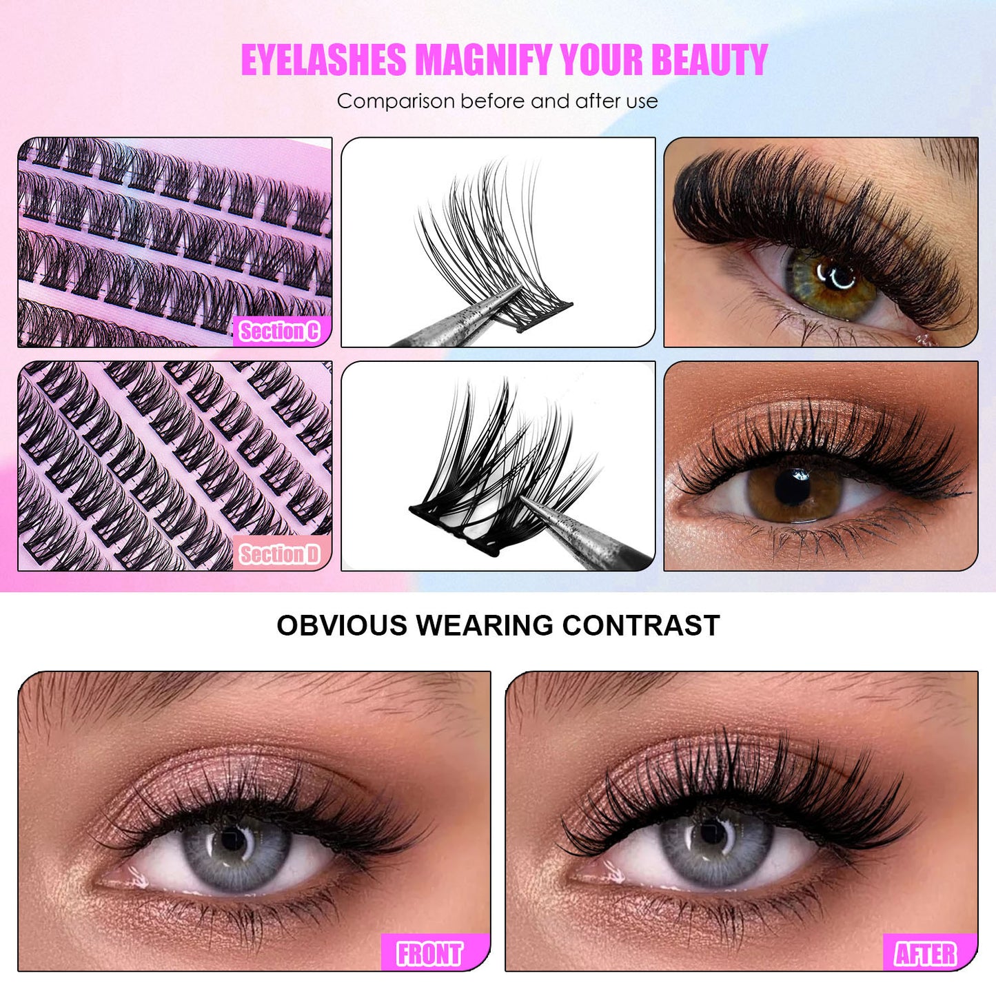 Segmented Lash Clusters 12 Rows Of 150 Segmented Lashes In Clusters