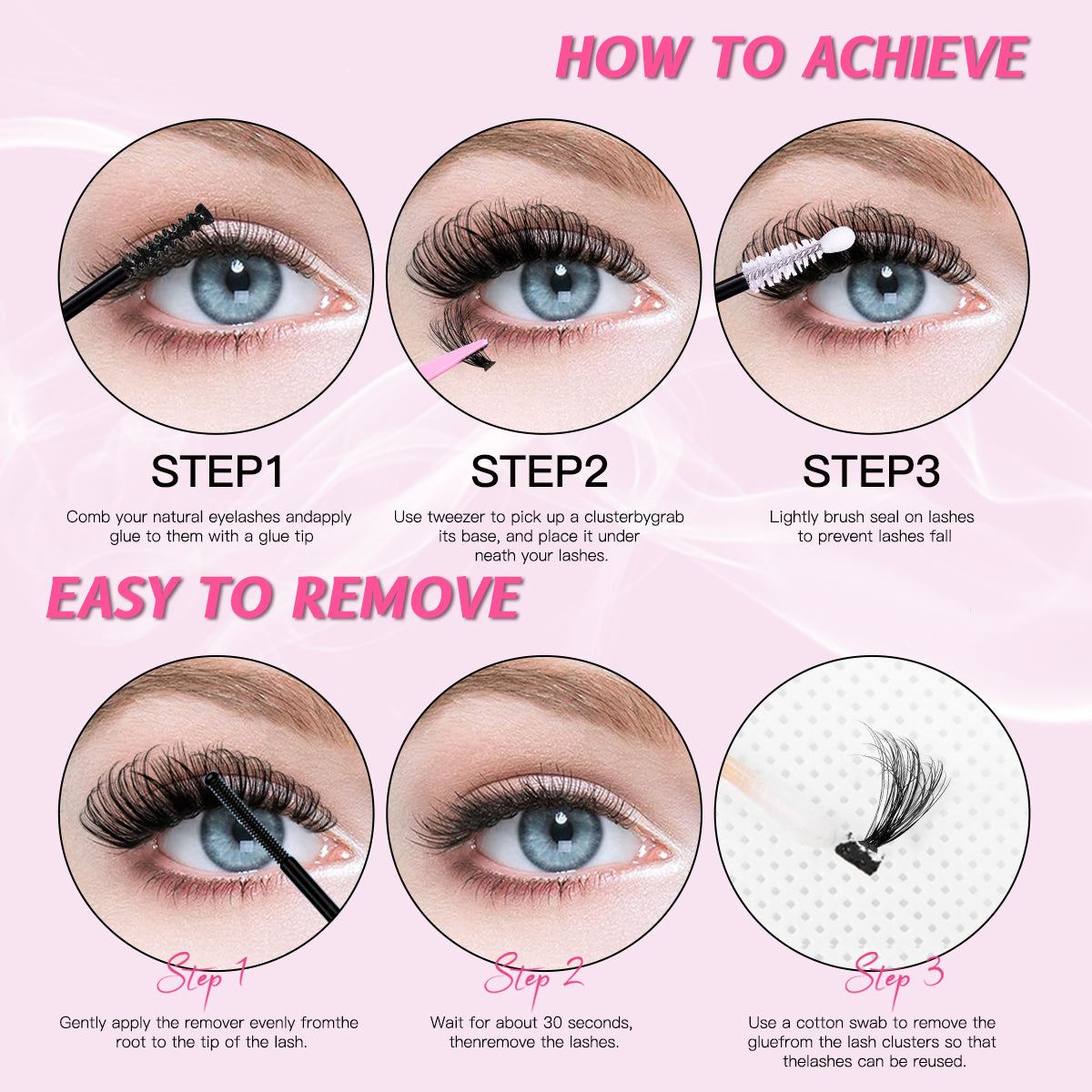segmented eyelash cluster set